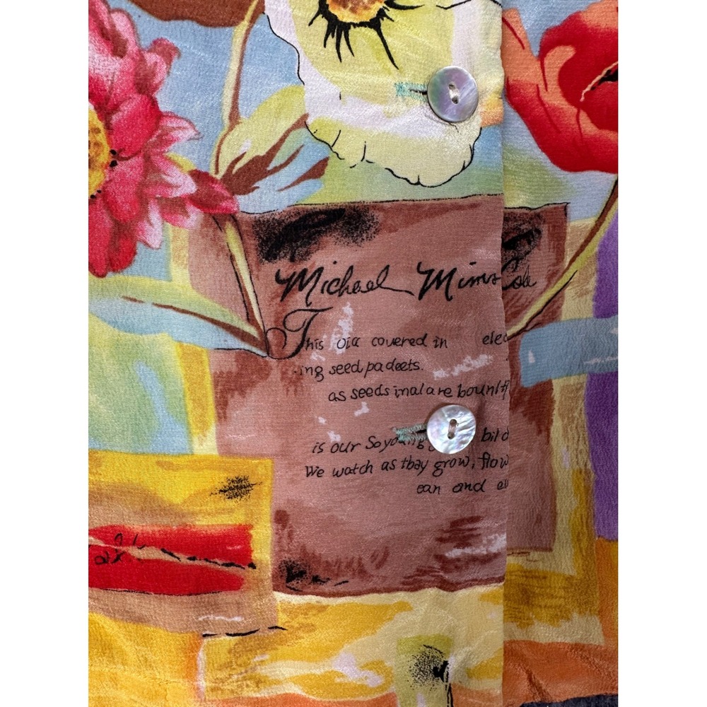 Michael Mims Kathy Cole Womens Silk Floral Print Vest 1X Artsy Vintage Cottage - Picture 10 of 12
